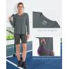 imageMAGCOMSEN Womens Workout Running Long Sleeve Top Athletic Hiking Sun Shirt Active Dry Fit Lightweight T Shirt UPF 80Sea Stone Grey