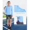 imageMAGCOMSEN Womens Workout Running Long Sleeve Top Athletic Hiking Sun Shirt Active Dry Fit Lightweight T Shirt UPF 80Sky Blue