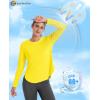 imageMAGCOMSEN Womens Workout Running Long Sleeve Top Athletic Hiking Sun Shirt Active Dry Fit Lightweight T Shirt UPF 80Yellow