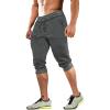 imageMAGCOMSEN Mens 34 Joggers Capri Pants with Zipper Pockets Slim Fit Training Running Workout Capri JoggersGrey