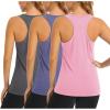 imageMAGCOMSEN Womens Racerback Tank Tops UPF 50 Workout Shirts Quick Dry Sun Protection Sleeveless Tops for Gym YogaDark GreyVioletPink