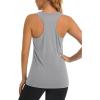 imageMAGCOMSEN Womens Racerback Tank Tops UPF 50 Workout Shirts Quick Dry Sun Protection Sleeveless Tops for Gym YogaLight Grey