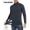 imageMAGCOMSEN Mens 14 Zip Pullover UPF 50 Long Sleeve Sun Protection Sports Shirts Lightweight Athletic Workout ShirtBlack