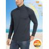 imageMAGCOMSEN Mens 14 Zip Pullover UPF 50 Long Sleeve Sun Protection Sports Shirts Lightweight Athletic Workout ShirtBlack