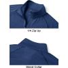 imageMAGCOMSEN Mens 14 Zip Pullover UPF 50 Long Sleeve Sun Protection Sports Shirts Lightweight Athletic Workout ShirtDark Blue