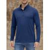 imageMAGCOMSEN Mens 14 Zip Pullover UPF 50 Long Sleeve Sun Protection Sports Shirts Lightweight Athletic Workout ShirtDark Blue
