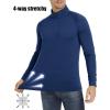 imageMAGCOMSEN Mens 14 Zip Pullover UPF 50 Long Sleeve Sun Protection Sports Shirts Lightweight Athletic Workout ShirtDark Blue