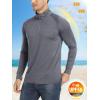 imageMAGCOMSEN Mens 14 Zip Pullover UPF 50 Long Sleeve Sun Protection Sports Shirts Lightweight Athletic Workout ShirtDark Grey