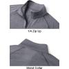 imageMAGCOMSEN Mens 14 Zip Pullover UPF 50 Long Sleeve Sun Protection Sports Shirts Lightweight Athletic Workout ShirtDark Grey