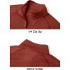 imageMAGCOMSEN Mens 14 Zip Pullover UPF 50 Long Sleeve Sun Protection Sports Shirts Lightweight Athletic Workout ShirtDark Orange