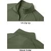 imageMAGCOMSEN Mens 14 Zip Pullover UPF 50 Long Sleeve Sun Protection Sports Shirts Lightweight Athletic Workout ShirtGreen