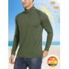 imageMAGCOMSEN Mens 14 Zip Pullover UPF 50 Long Sleeve Sun Protection Sports Shirts Lightweight Athletic Workout ShirtGreen