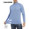 imageMAGCOMSEN Mens 14 Zip Pullover UPF 50 Long Sleeve Sun Protection Sports Shirts Lightweight Athletic Workout ShirtLight Blue