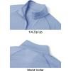 imageMAGCOMSEN Mens 14 Zip Pullover UPF 50 Long Sleeve Sun Protection Sports Shirts Lightweight Athletic Workout ShirtLight Blue