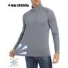 imageMAGCOMSEN Mens 14 Zip Pullover UPF 50 Long Sleeve Sun Protection Sports Shirts Lightweight Athletic Workout ShirtLight Grey