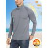 imageMAGCOMSEN Mens 14 Zip Pullover UPF 50 Long Sleeve Sun Protection Sports Shirts Lightweight Athletic Workout ShirtLight Grey