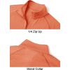 imageMAGCOMSEN Mens 14 Zip Pullover UPF 50 Long Sleeve Sun Protection Sports Shirts Lightweight Athletic Workout ShirtOrange