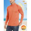 imageMAGCOMSEN Mens 14 Zip Pullover UPF 50 Long Sleeve Sun Protection Sports Shirts Lightweight Athletic Workout ShirtOrange