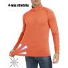 imageMAGCOMSEN Mens 14 Zip Pullover UPF 50 Long Sleeve Sun Protection Sports Shirts Lightweight Athletic Workout ShirtOrange