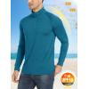 imageMAGCOMSEN Mens 14 Zip Pullover UPF 50 Long Sleeve Sun Protection Sports Shirts Lightweight Athletic Workout ShirtPeacock Blue