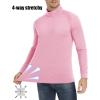 imageMAGCOMSEN Mens 14 Zip Pullover UPF 50 Long Sleeve Sun Protection Sports Shirts Lightweight Athletic Workout ShirtPink