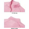 imageMAGCOMSEN Mens 14 Zip Pullover UPF 50 Long Sleeve Sun Protection Sports Shirts Lightweight Athletic Workout ShirtPink