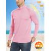 imageMAGCOMSEN Mens 14 Zip Pullover UPF 50 Long Sleeve Sun Protection Sports Shirts Lightweight Athletic Workout ShirtPink