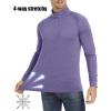imageMAGCOMSEN Mens 14 Zip Pullover UPF 50 Long Sleeve Sun Protection Sports Shirts Lightweight Athletic Workout ShirtPurple
