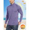 imageMAGCOMSEN Mens 14 Zip Pullover UPF 50 Long Sleeve Sun Protection Sports Shirts Lightweight Athletic Workout ShirtPurple
