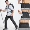 imageMAGCOMSEN Mens Lightweight Hiking Pants Quick Dry Running Pants with Zipper Pockets Open Bottom Sweatpants WorkoutBlack