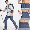 imageMAGCOMSEN Mens Lightweight Hiking Pants Quick Dry Running Pants with Zipper Pockets Open Bottom Sweatpants WorkoutBlue