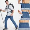 imageMAGCOMSEN Mens Lightweight Hiking Pants Quick Dry Running Pants with Zipper Pockets Open Bottom Sweatpants WorkoutBlue Grey