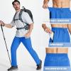 imageMAGCOMSEN Mens Lightweight Hiking Pants Quick Dry Running Pants with Zipper Pockets Open Bottom Sweatpants WorkoutBright Blue