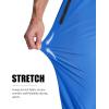 imageMAGCOMSEN Mens Lightweight Hiking Pants Quick Dry Running Pants with Zipper Pockets Open Bottom Sweatpants WorkoutBright Blue