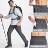 imageMAGCOMSEN Mens Lightweight Hiking Pants Quick Dry Running Pants with Zipper Pockets Open Bottom Sweatpants WorkoutGrey