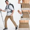 imageMAGCOMSEN Mens Lightweight Hiking Pants Quick Dry Running Pants with Zipper Pockets Open Bottom Sweatpants WorkoutKhaki