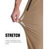 imageMAGCOMSEN Mens Lightweight Hiking Pants Quick Dry Running Pants with Zipper Pockets Open Bottom Sweatpants WorkoutKhaki