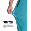 imageMAGCOMSEN Mens Lightweight Hiking Pants Quick Dry Running Pants with Zipper Pockets Open Bottom Sweatpants WorkoutLake Blue