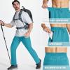 imageMAGCOMSEN Mens Lightweight Hiking Pants Quick Dry Running Pants with Zipper Pockets Open Bottom Sweatpants WorkoutLake Blue