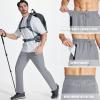 imageMAGCOMSEN Mens Lightweight Hiking Pants Quick Dry Running Pants with Zipper Pockets Open Bottom Sweatpants WorkoutLight Grey