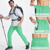 imageMAGCOMSEN Mens Lightweight Hiking Pants Quick Dry Running Pants with Zipper Pockets Open Bottom Sweatpants WorkoutMint Green