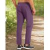 imageMAGCOMSEN Mens Lightweight Hiking Pants Quick Dry Running Pants with Zipper Pockets Open Bottom Sweatpants WorkoutPurple Red