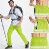 imageMAGCOMSEN Mens Lightweight Hiking Pants Quick Dry Running Pants with Zipper Pockets Open Bottom Sweatpants WorkoutYellow Green