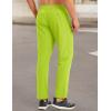 imageMAGCOMSEN Mens Lightweight Hiking Pants Quick Dry Running Pants with Zipper Pockets Open Bottom Sweatpants WorkoutYellow Green