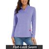 imageMAGCOMSEN Womens 14 Zip Shirts UPF 50 Sun Protection Pullover Long Sleeve Quick Dry Workout Hiking Athletic ShirtsLight Purple