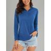 imageMAGCOMSEN Womens 14 Zip Shirts UPF 50 Sun Protection Pullover Long Sleeve Quick Dry Workout Hiking Athletic ShirtsMedium Blue