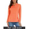 imageMAGCOMSEN Womens 14 Zip Shirts UPF 50 Sun Protection Pullover Long Sleeve Quick Dry Workout Hiking Athletic ShirtsOrange