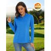 imageMAGCOMSEN Womens 14 Zip Shirts UPF 50 Sun Protection Pullover Long Sleeve Quick Dry Workout Hiking Athletic ShirtsSea Blue