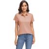 imageMAGCOMSEN Womens Polo Shirts UPF 50 Sun Protection 4 Buttons Casual Work Quick Dry Short Sleeve Collared Golf ShirtApricot