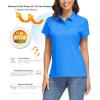 imageMAGCOMSEN Womens Polo Shirts UPF 50 Sun Protection 4 Buttons Casual Work Quick Dry Short Sleeve Collared Golf ShirtAzure